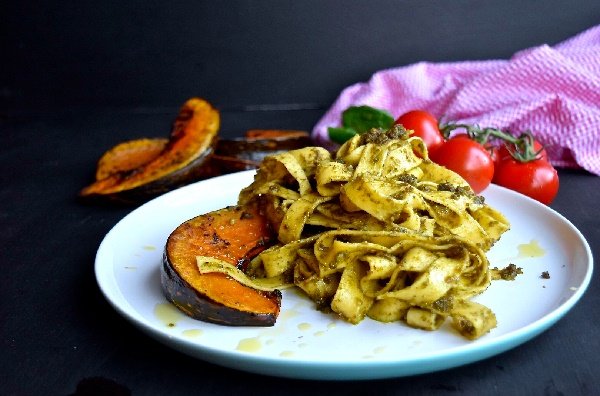 Pesto and Roast Pumpkin Pasta